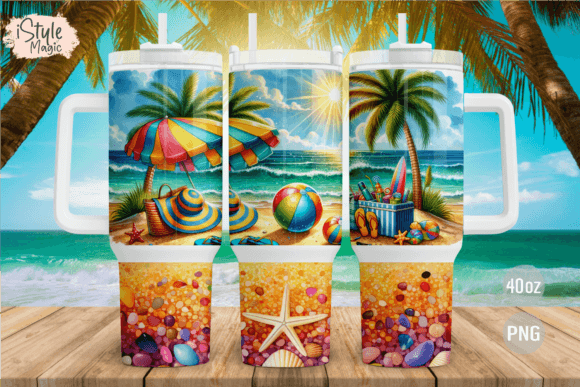 Download 40oz Beach Summer Tropical Tumbler Wrap - Tropical tumbler Collection