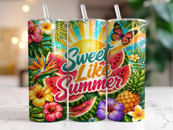 Download Sweet Like Summer Tropical Tumbler Wrap - Tropical tumbler Collection