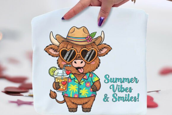 Download Cute Highland Cow Summer PNG - Highland cow summer Collection
