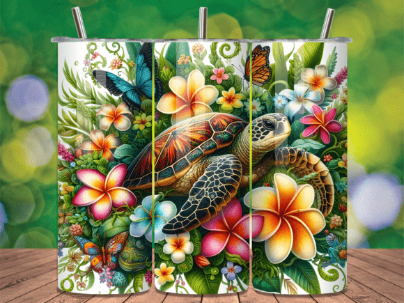 Download Sea Turtle Nested Tropical Tumbler Wrap - Tropical tumbler Collection