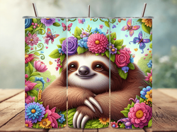 Download Cozy Sloth Swing Tropical Tumbler Wrap - Tropical tumbler Collection