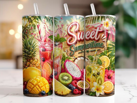 Download Sweet Summertime Tropical Tumbler Wrap - Tropical tumbler Collection