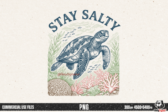 Download Stay Salty Sea Turtle Vintage Ocean Life - Premium Resources