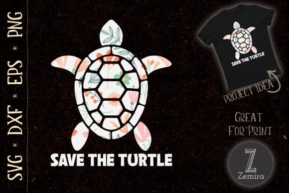 Download Save the Turtle Floral Turtle Lovers - Turtle lovers Collection