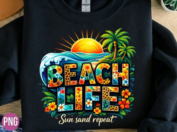 Download Beach Life Sun Sand Repeat Tropical PNG - Premium Resources